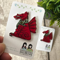 Welsh Dragon Handmade Pin
