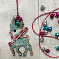 Nadolig Llawen Hanging Wooden Christmas Decorations - Gonk, Polar Bear, Reindeer, Robin