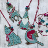 Hanging Wooden Christmas Decorations - Gonk, Polar Bear, Reindeer, Robin