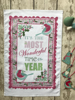 Christmas Tea Towel - It's The Most Wonderful Time Of The Year