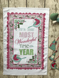 Christmas Tea Towel - It's The Most Wonderful Time Of The Year